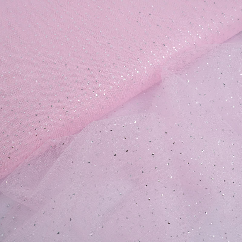 Tulle Souple Rouge Pois Dorés - Maison Klem